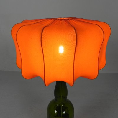 Wine Bottle Table Lamp with Fabric Shade, 1970s-TL-1773683