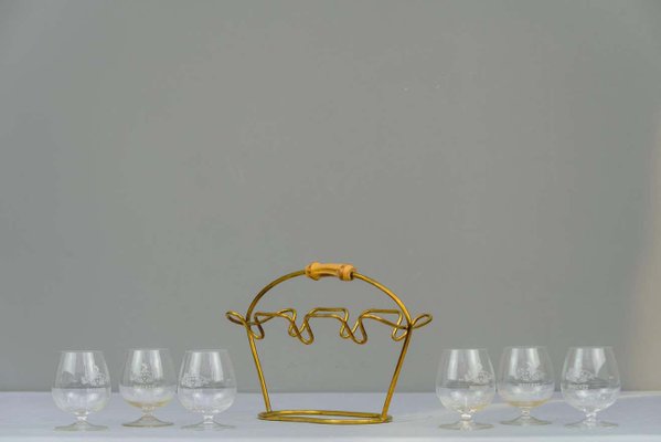 Wine Glass Holder, 1950s, Set of 7-SPD-1140183