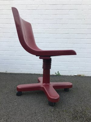 Wine Red Office Chair by Ettore Sottsass for Olivetti Italy, 1970s-XQY-1182523