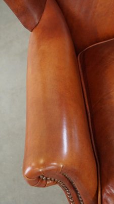 Wing Chair in Smooth Cowhide Leather-HPP-2023269