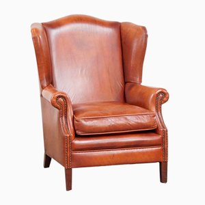 Wing Chair in Smooth Cowhide Leather-HPP-2023269