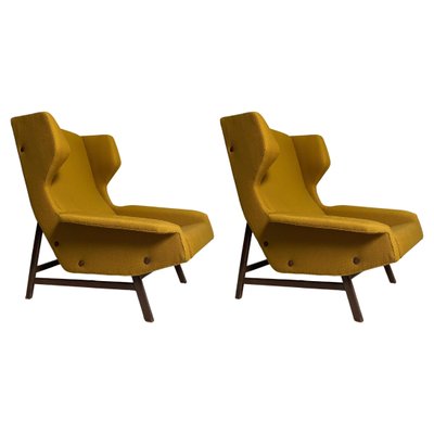 Wingback Armchairs Model 877 by Gianfranco Frattini for Cassina 1959, Set of 2-KKZ-1814192