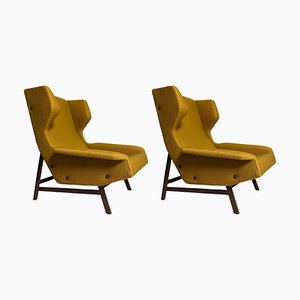 Wingback Armchairs Model 877 by Gianfranco Frattini for Cassina 1959, Set of 2-KKZ-1814192