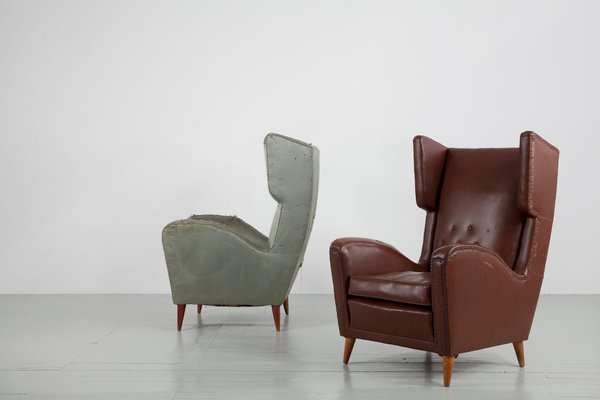 Wingback Chairs by Melchiorre Bega, Italy, 1950s, Set of 2-AA-1220754