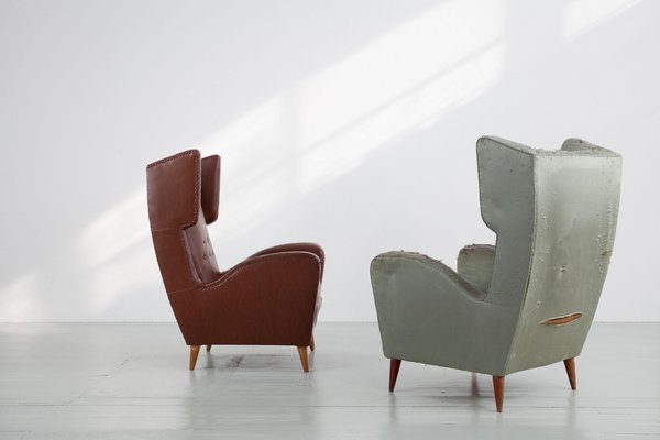 Wingback Chairs by Melchiorre Bega, Italy, 1950s, Set of 2-AA-1220754