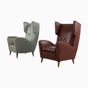 Wingback Chairs by Melchiorre Bega, Italy, 1950s, Set of 2-AA-1220754