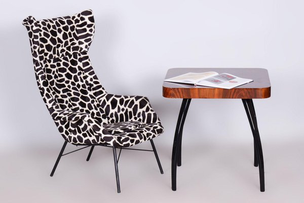 Wingchair with mitation Giraffe Fur from Miroslav Navratil, Czechia, 1950s-WHY-1722010