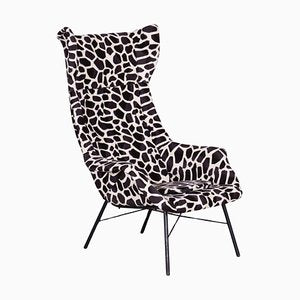 Wingchair with mitation Giraffe Fur from Miroslav Navratil, Czechia, 1950s-WHY-1722010