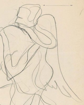 Winged Figure - Original Pencil Drawing by J. Bodley - 1940 1940-ZCI-761793