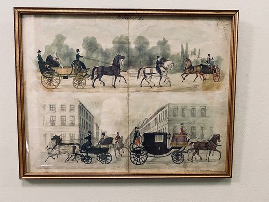 Winkelmann and Sons, Fuhrwerk II, 19th-Century, Copper Engraving, Framed-JO-1276776