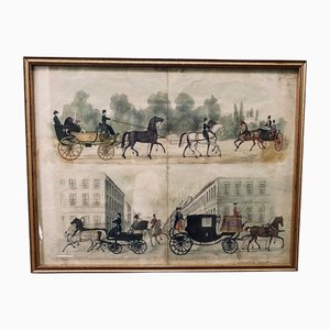 Winkelmann and Sons, Fuhrwerk II, 19th-Century, Copper Engraving, Framed-JO-1276776