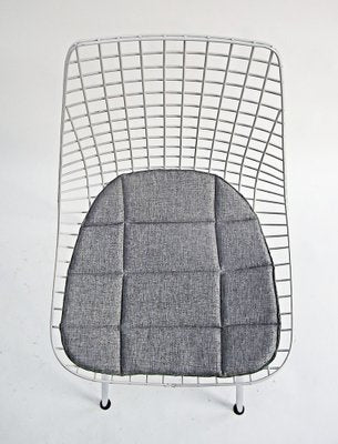 Wire Chairs in Chrome and White Steel Mesh, Set of 4-EP-1778047