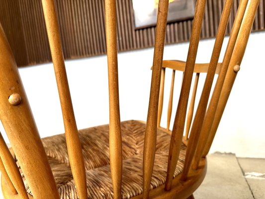 WKS 7 Armchair with Wickerwork Seat by Arno Lambrecht for Wk Möbel, Germany, 1950s-JP-1779460