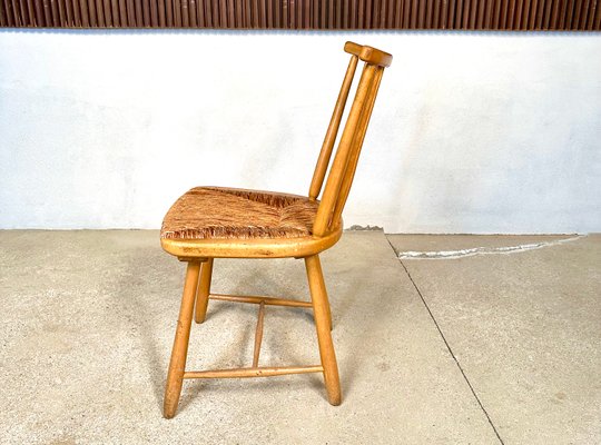 WKS Side Chair with Wickerwork Seat by Arno Lambrecht for Wk Möbel, Germany, 1950s-JP-1778631