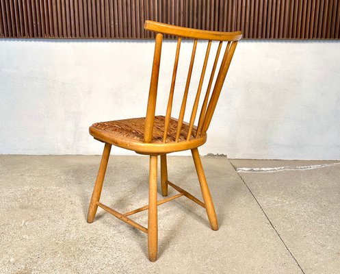 WKS Side Chair with Wickerwork Seat by Arno Lambrecht for Wk Möbel, Germany, 1950s-JP-1778631