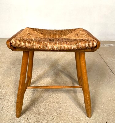 WKS Stool with Wickerwork Seat by Arno Lambrecht for Wk Möbel, Germany, 1950s-JP-1779547