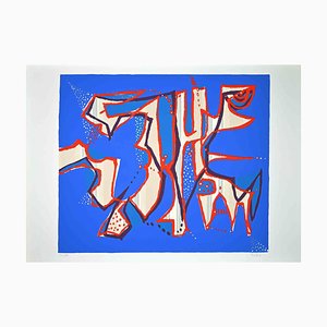 Wladimiro Tulli, Composition in Blue, Original Colored Screenprint, 1970s-ZCI-972108