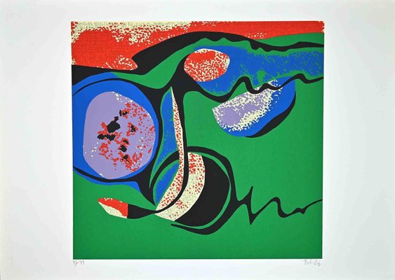 Wladimiro Tulli, Composition in Green, Original Screenprint, 1970s-ZCI-972059