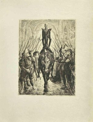 Wladyslaw Jahl, The Arrival of Don Quixote, Etching and Drypoint, 1951-ZCI-2029332