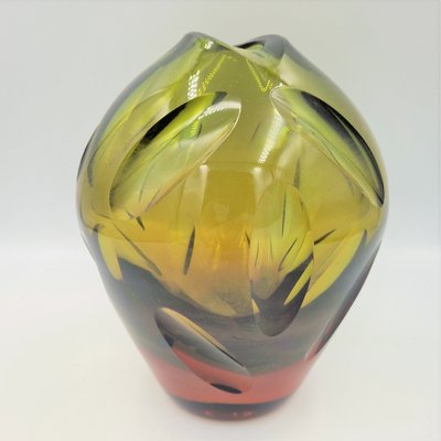 WMF Glass Vase by Erich Jachmann for WMF, 1950s-WK-1800552