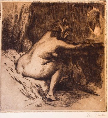 Woman at the Mirror - Original Etching by Armand Breton - 1920 1920-ZCI-757971