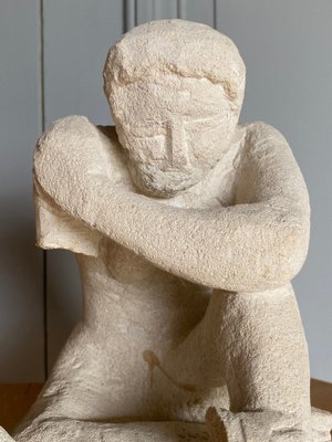 Woman Crouching Sculpture, 1970s, Concrete-QKG-1368347