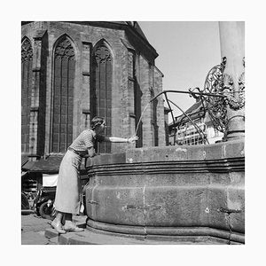 Woman, Fountain, Heiliggeist Church Heidelberg, Germany 1936, Printed 2021-DYV-990662