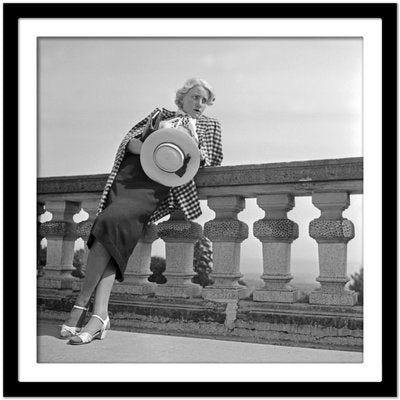 Woman Leaning on Balcony Solitude Castle, Stuttgart Germany, 1935-DYV-988142