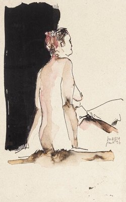 Woman - Original Drawing in Watercolor and China Ink - 1996 1996-ZCI-758091