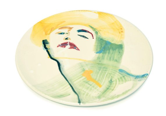 Woman - Original Hand-made Flat Ceramic Dish by A. Kurakina - 2019 2019-ZCI-757322