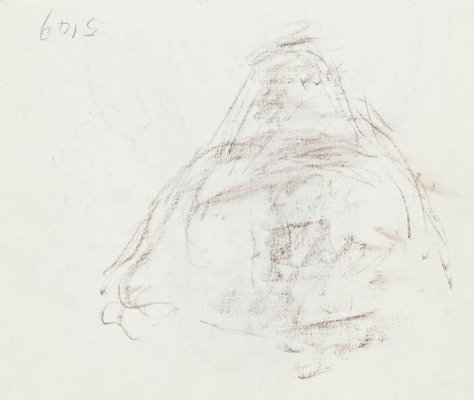 Woman- Original Pencil and Pastel Drawing by S. Goldberg - Mid 20th Century Mid 20th Century-ZCI-758140