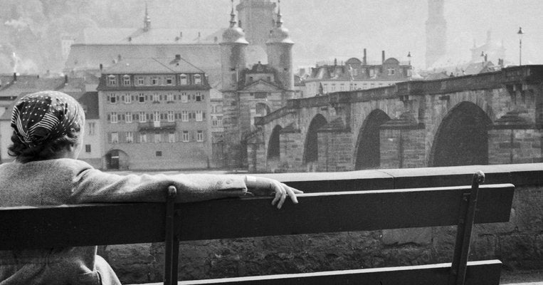 Woman Sitting at Neckar on Bench Heidelberg, Germany 1936, Printed 2021-DYV-990659