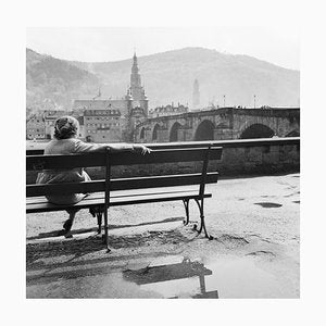 Woman Sitting at Neckar on Bench Heidelberg, Germany 1936, Printed 2021-DYV-990659