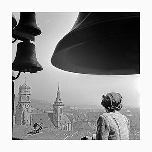 Woman Under the Chimes of City Hall, Stuttgart Germany, 1935-DYV-988166