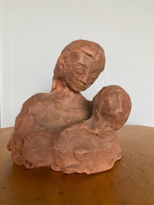 Woman with a Child Sculpture, 1970s, Plaster-QKG-1368440