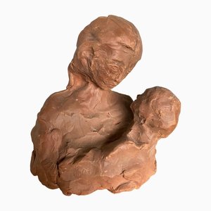 Woman with a Child Sculpture, 1970s, Plaster-QKG-1368440