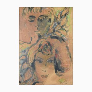 Women - Original Watercolor by Guelfo Bianchini - 1961 1961-ZCI-757458