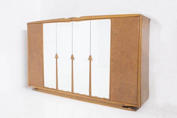 Wood and Brass Cabinet by Paolo Buffa, 1950s-RCE-1419478