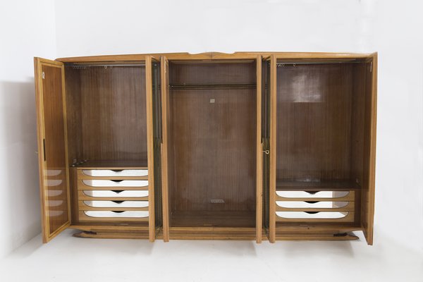 Wood and Brass Cabinet by Paolo Buffa, 1950s-RCE-1419478