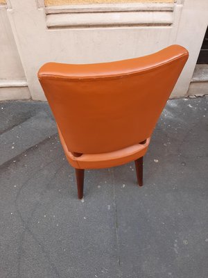 Wood and Brown Leather Dining Chair by Osvaldo Borsani for Atelier Borsani Varedo, 1930s-OHK-860791