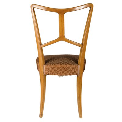 Wood and Fabric Dining Chairs, Italy, 1950s, Set of 4-RAQ-1360586