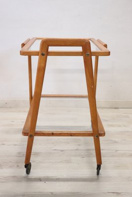 Wood and Glass Drinks Trolley or Bar Cart, 1950s-DCO-1722542