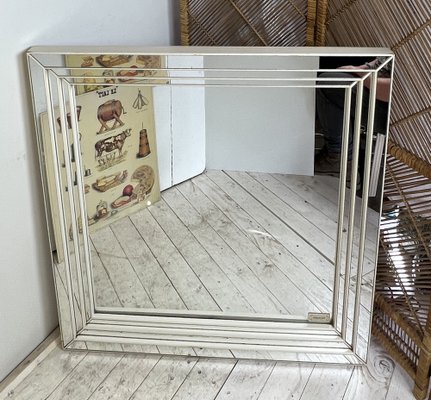 Wood and Glass Square Mirror from Deknudt, 1970s-WZZ-1338435