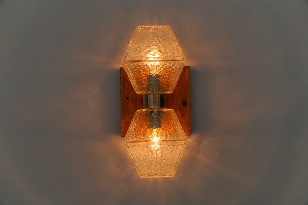 Wood and Glass Wall Lamp from Temde, Switzerland, 1960s-KQB-1755135