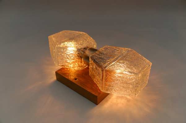 Wood and Glass Wall Lamp from Temde, Switzerland, 1960s-KQB-1755135