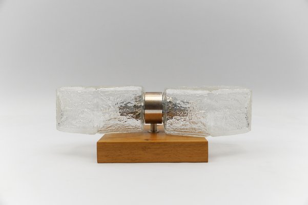 Wood and Glass Wall Lamp from Temde, Switzerland, 1960s-KQB-1755135