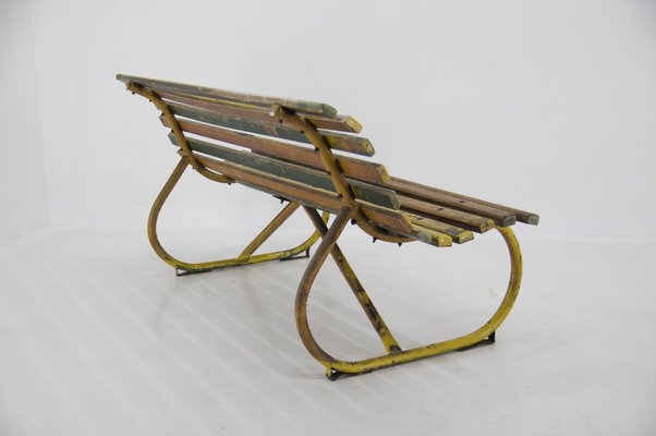 Wood and Iron Bench, 1930s-TZ-1388030