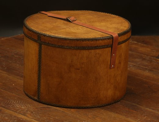 Wood and Leather Hat Trunk-EMZ-1760859