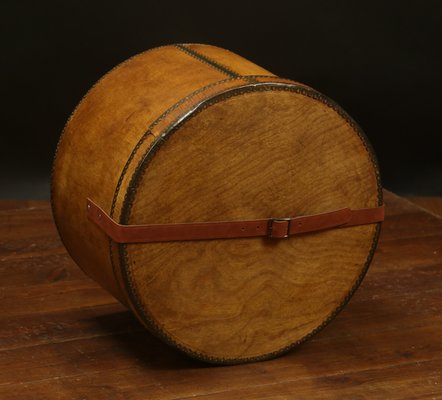 Wood and Leather Hat Trunk-EMZ-1760859