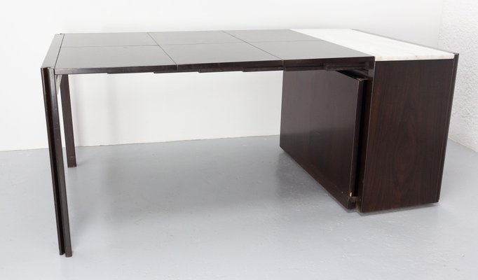 Wood and Marble Cabinet or Commode Removable into Dining Table, France, 1980s-RIU-1444158